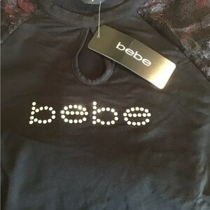 T shirt bebe. XS. Black . New with tag.